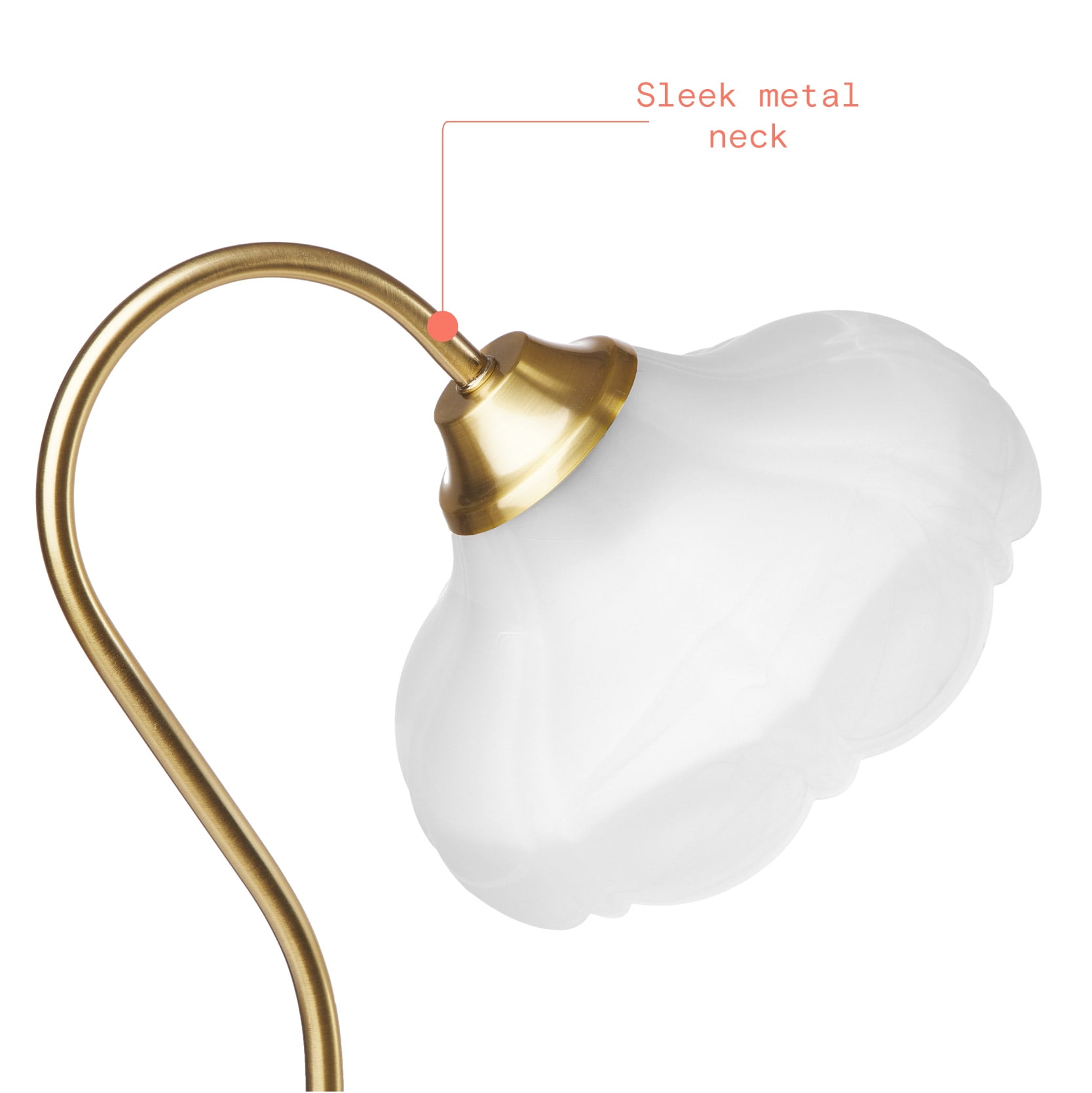 Beautiful by Drew Barrymore 19" Gold Metal Table Lamp with Glass Petal Shade