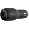 thumbnail image 2 of Belkin 37 Watt Dual Port USB + USB-C Car Charger/Adapter - Black, 2 of 4