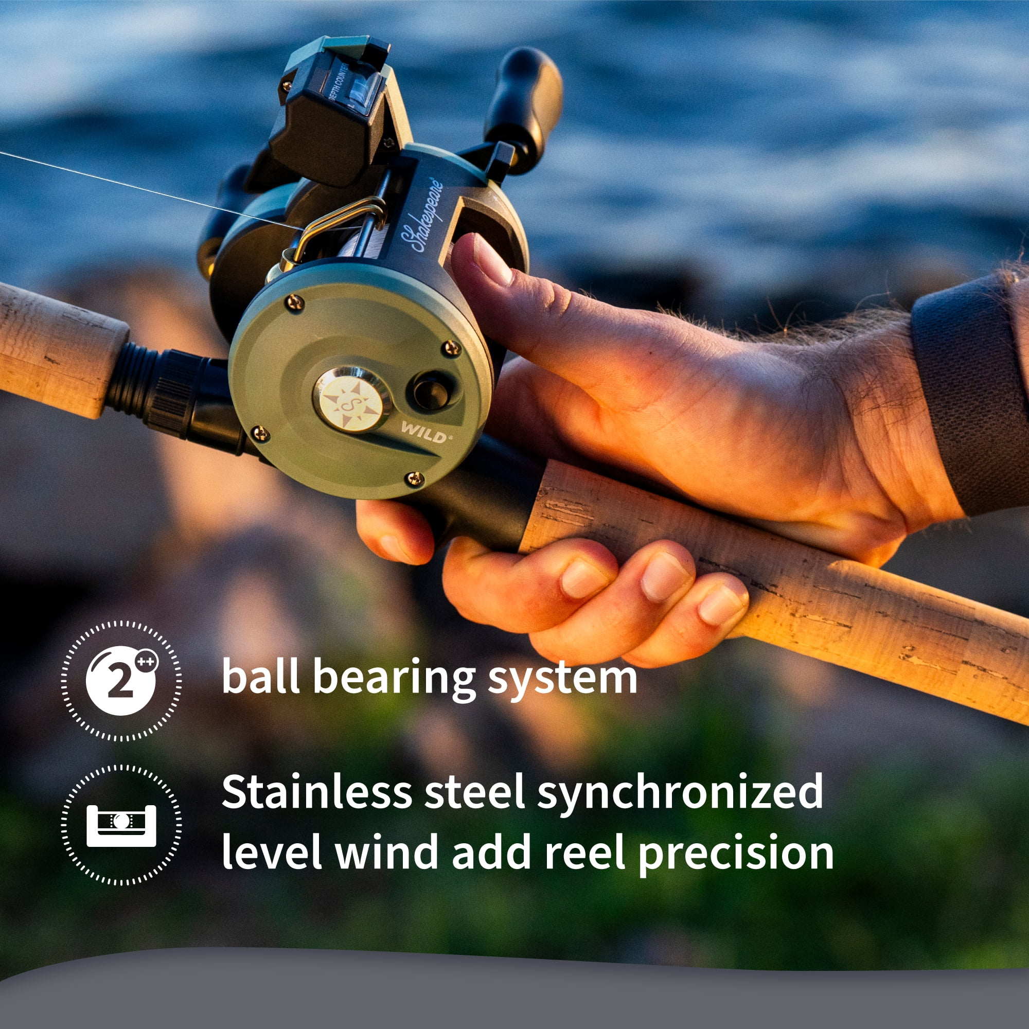 Shakespeare Wild Conventional Combo 7'10" 2-Piece Fishing Rod and Reel Combo