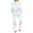 thumbnail image 4 of UAMVSH Womens Pajama Sets Trendy Spring Fall Long Sleeve Lounge Set Two Piece Soft Pjs Sleepwear, 4 of 6