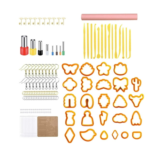 Accesorios Zulema 158 Uds Pendientes de arcilla polimérica naranja Cortador de polímero