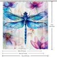 thumbnail image 6 of Dragonfly Printed Waterproof Shower Curtain Set with Hooks for Bathroom Decoration - Curtain Sets Included, 6 of 6