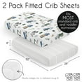thumbnail image 6 of Sweet Jojo Designs Construction Truck Green Blue Grey Fitted Crib Sheets 2 Piece Set, 6 of 6