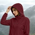 thumbnail image 4 of WRKEKC Windbreaker Jackets for Women Solid Color Long Sleeve Zip Up Hooded Waterproof Windproof Rain Coat with Pockets, 4 of 6