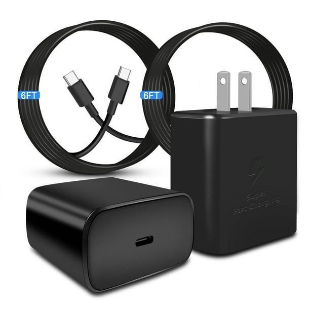 Cargador de teléfono POANW USB C superrápido de 45 W, paquete de 2 con cable