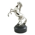 thumbnail image 2 of Western Black Beauty Prancing Horse Stallion Silver Resin Figurine With Base, 2 of 7