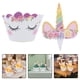thumbnail image 3 of 24 piezas de decoración para tartas con forma de unicornio brillante, ideales para fiestas de cumpleaños y reuniones., 3 of 7