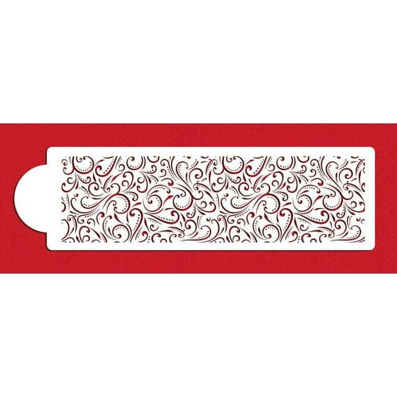 Swirls and Dots All Over Print Cake Stencil Side C1041 by Designer Stencils
