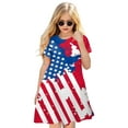 thumbnail image 3 of Girls Dresses Fourth Of July Independent Day Star Stripes Prints Short Sleeves Party Costome Princess Toddler Girls ,Size 5 Years-6 Years, 3 of 5
