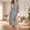 Dark Gray, variant on Women's Maternity Nursing Robe Lace Trim 3/4 Sleeve Pregnancy Breastfeeding Bathrobes Loose V Neck Wrap Maternity Sleepwear