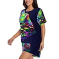 thumbnail image 2 of Lsque Howling Wolf Women's Short-Sleeved Pajama Set - 2 Piece Soft and Lightweight Sleepwear Set-Small, 2 of 9