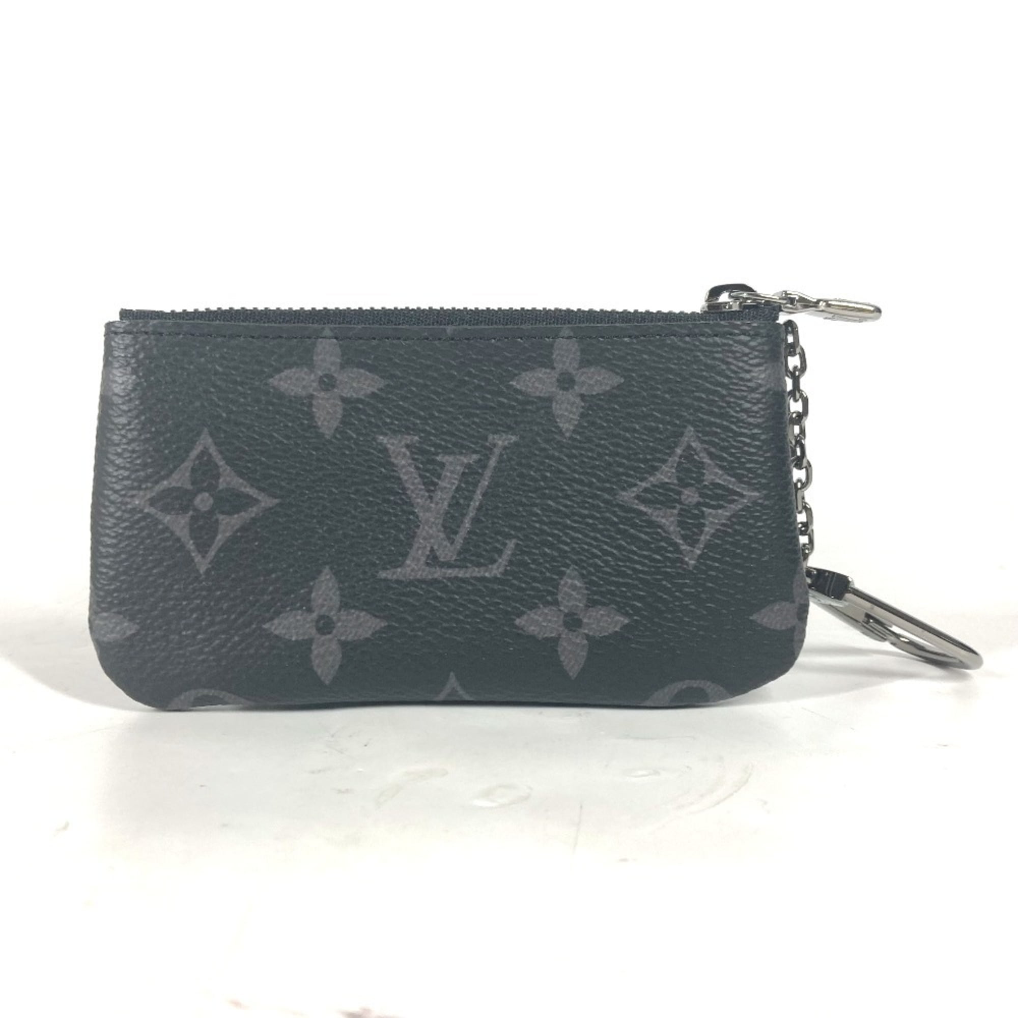 Pre-Owned LOUIS VUITTON M80905 Monogram Eclipse Pochette Clef Coin Purse Wallet...