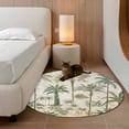 thumbnail image 3 of Palm Tree Round Area Rug 3 FT, Small Kitchen Bathroom Mat, Sage Green Tropical Nature Plant Watercolor Washable Indoor Outdoor Throw Runner Carpet Non-Shedding Doormat for Table Shower Sofa Entryway, 3 of 9