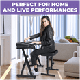 thumbnail image 5 of Liquid Stands Keyboard Stand and Bench Set - Portable Heavy Duty Digital Piano Stand for 54-88 Key Electric Pianos & Adjustable Piano Bench, Chair, Seat, Stool - Keyboard Music Accessories (Black), 5 of 7