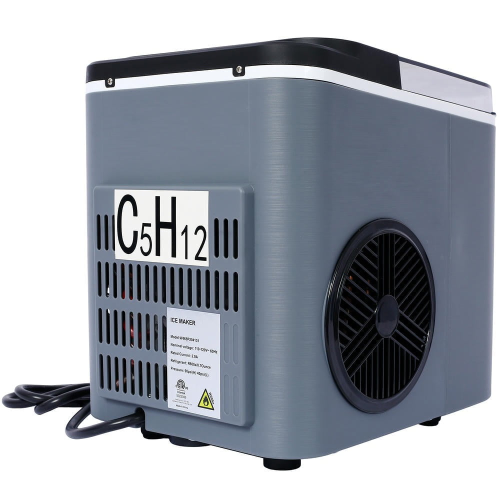 GVN Ice Makers, Kitchen Ice Machine,Ice Maker Countertop, Self-Cleaning Ice Makers with Basket and Scoop, 9 Cubes in 6 Mins, 26 lbs per Day