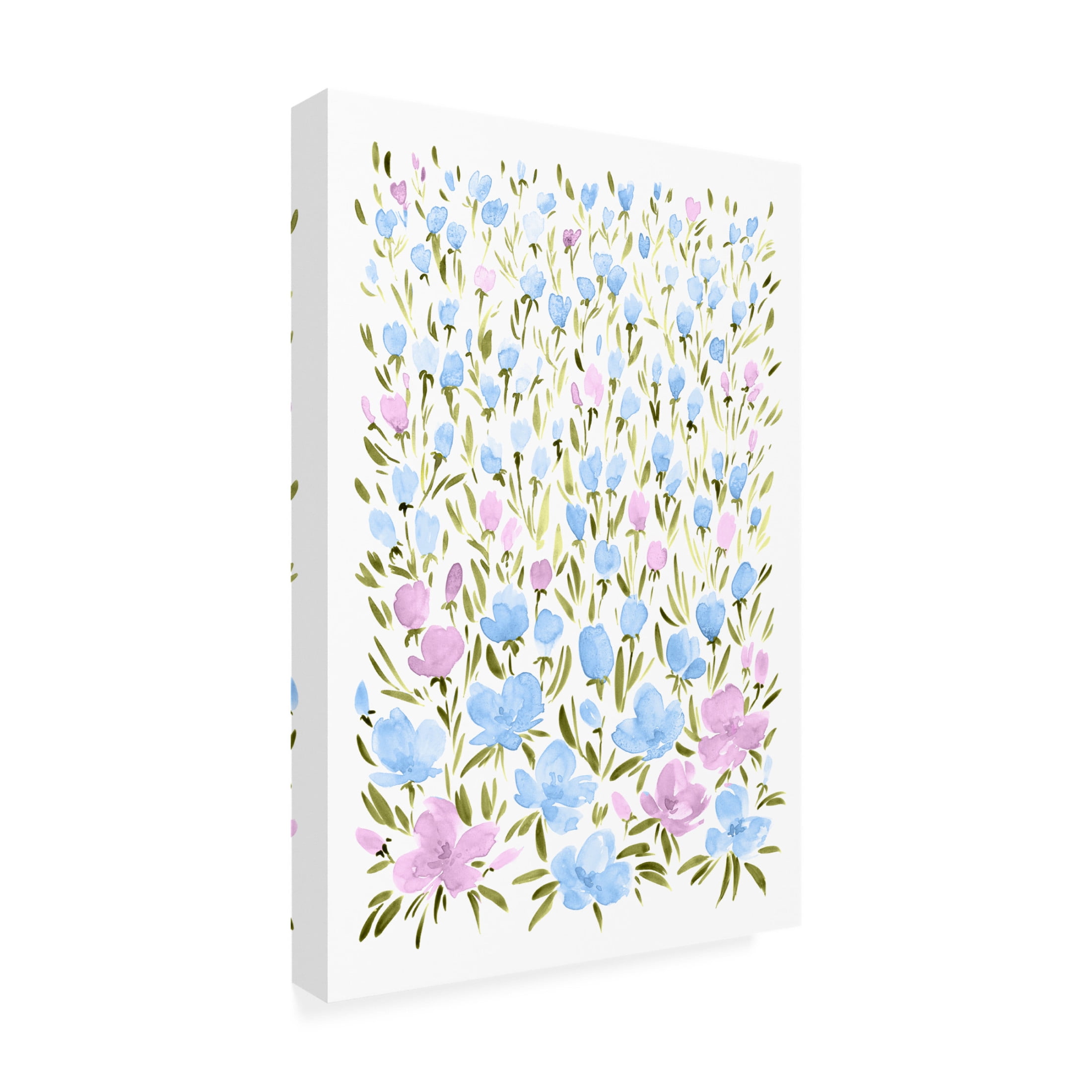 Trademark Fine Art Rosana Laiz Blursbyai Field of purple and blue flowers Canvas Wall Art