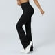 thumbnail image 4 of Pantalones de yoga acampanados para mujer: leggings de cintura alta, pantalones informales de entrenamiento acampanados, 80 % poliéster y 20 % spandex, diseño en color liso, 4 of 5