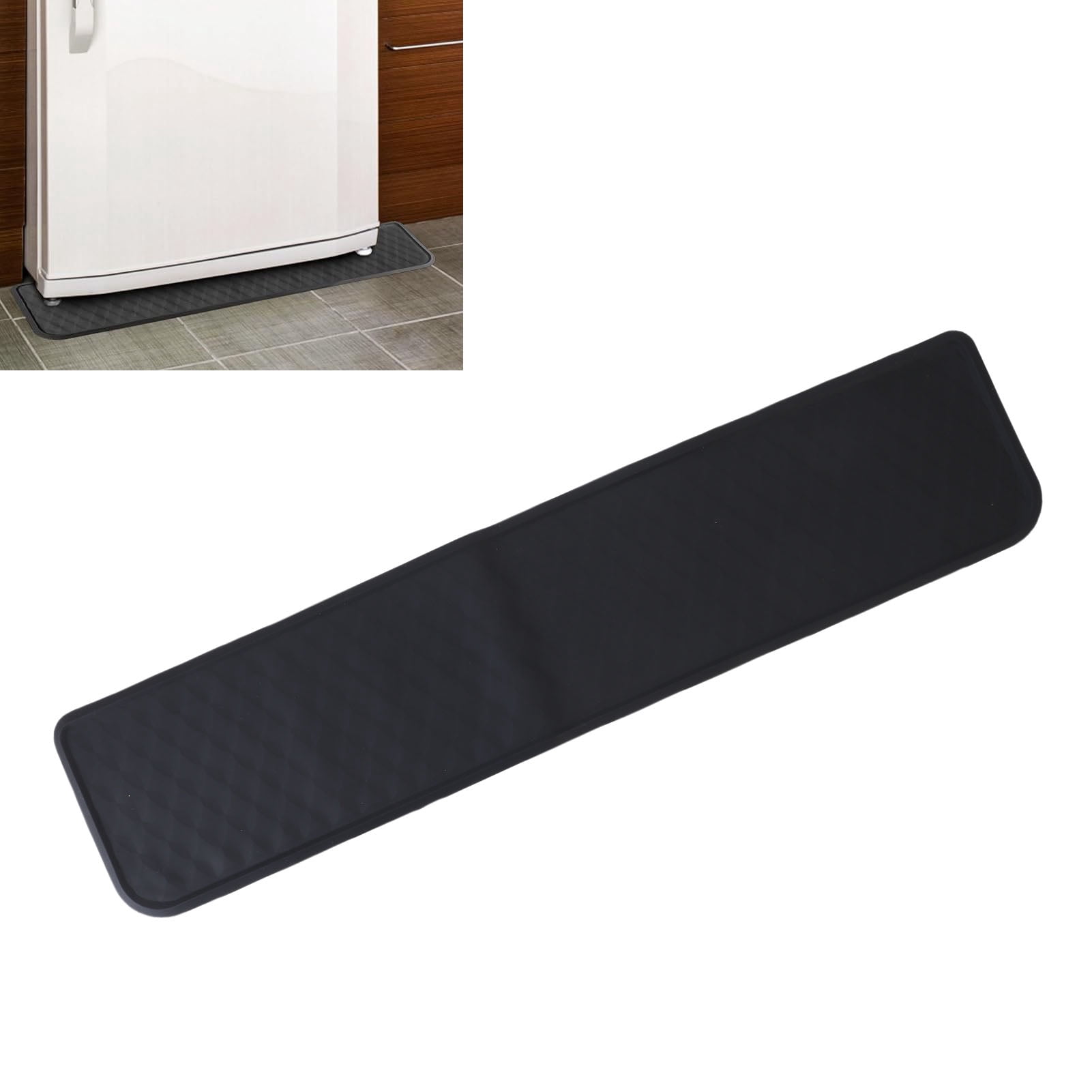 Refrigerator Spill Mat, Silicone Raised Edge Floor Protector Under Refrigerator Water Mat Leakproof  For Dryer