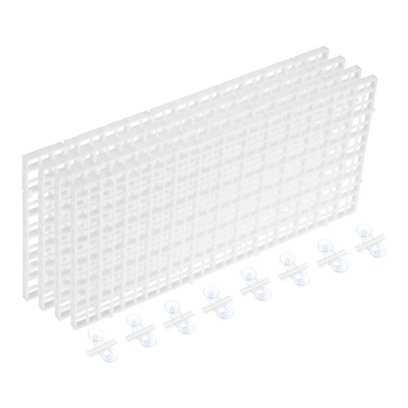 4Pack Aquarium Fish Tank Divider, 12x6 Inch Egg Crate with Suction Cups, White