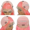 thumbnail image 3 of Pink Lace Front Wig Human Hair 28 inch Pre Colored Body Wave Lace Front Wigs Human Hair 180% Density Glueless Wigs Human Hair Pre Plucked with Baby Hair 13x4 HD Transparent Lace Pink Wigs for Women, 3 of 7