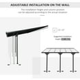 thumbnail image 4 of Outsunny 12' x 10' Transparent Wall Pergola, UV Blocking Awning, Gray, 4 of 10
