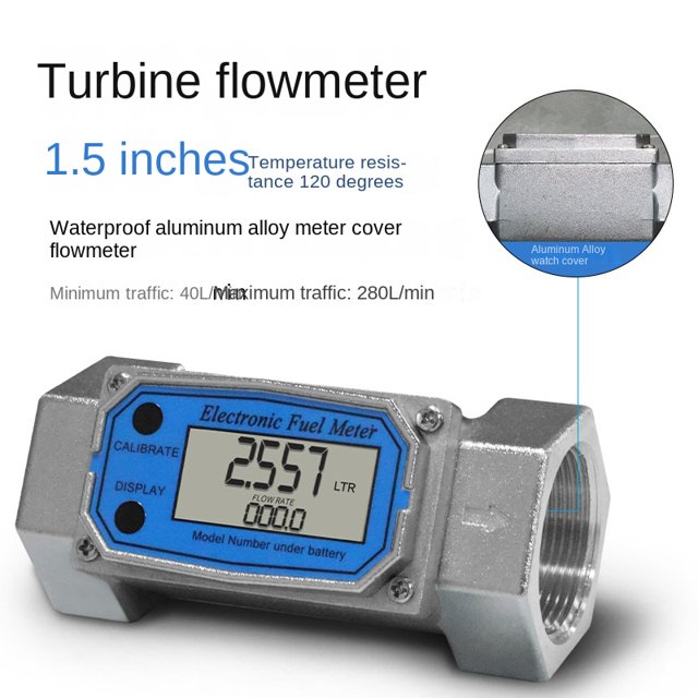 Stainless Steel Turbine Flowmeter Diesel Gasoline Methanol Kerosene Water Electronic Digital Liquid Meter Meter-Youyou
