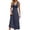 Blue, variant on Women's Summer Midi Dress, Sleeveless V-Neck Twist Front Ruched Waist Flowy Casual Dress for Vacation & Daily Use, 1PC, S-XXL
