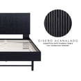 thumbnail image 4 of Cama Queen Soho Relan Simil Roble Negro Diseño Acanalado, 4 of 9