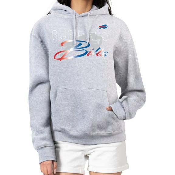 Women's G-III 4Her by Carl Banks Gray Buffalo Bills Shadow Logo Fleece Pullover Hoodie