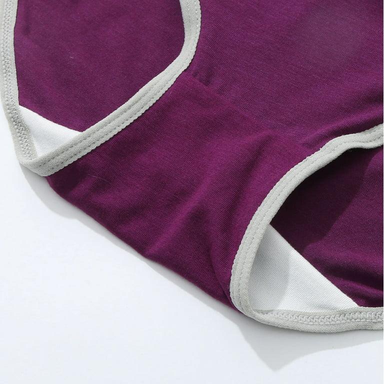 5PCS Plus Size Women Underwear Cotton High-Waist Solid Color Patchwork  Knixwear Underwear Leakproof Soft Breathable Briefs