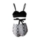 thumbnail image 5 of Sunloudy - Traje de baño de dos piezas para mujer, tops de bikini con tirantes finos de color sólido + bragas de bikini con estampado de leopardo Sunloudy S M L XL XXL, 5 of 7