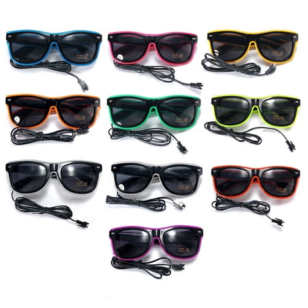 Light up LED Sun Glasses women's fashion Wire Fashion Neon Luminous Club Party Frame Eyewear Sunglasses
