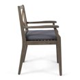 thumbnail image 4 of Christopher Knight Home Peter  Outdoor Acacia Wood Dining Chair Set of 2, Grey/Grey Cushion, 4 of 8