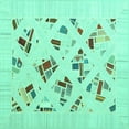 thumbnail image 1 of Ahgly Company Indoor Square Solid Turquoise Blue Modern Area Rugs, 3' Square, 1 of 4