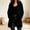 Black, variant on Women’s Hooded Suede Coat, Casual Drawstring Mid‑Length Button Down Fall Winter Trench Coat Jacket