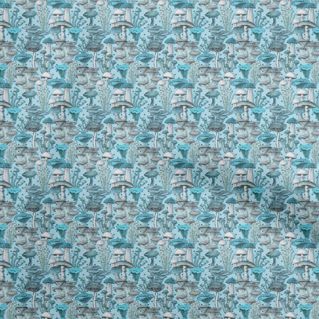 oneOone Tissu Jersey Coton Turquoise Bleu Matériel de Couture Imprimé Tissu au Mètre 58 Pouces de Large