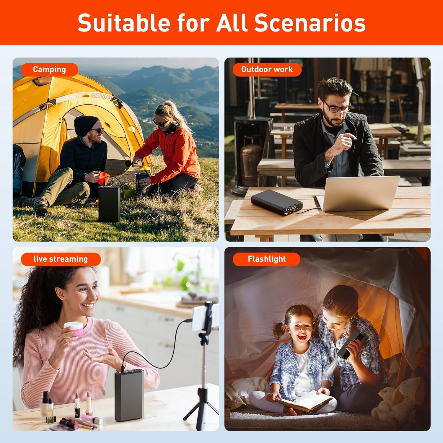 PADJYYUSZ P10 100W Portable Power Bank with AC Outlet - 27000mAh Laptop Power Bank for Laptop, Hunting and Outdoor Use