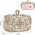 thumbnail image 2 of Womens Beaded Champagne Clutch Bag Fashion Diamond Rhinestone Clutch Evening Handbags Bridal Purse for Wedding Party (Gold), 2 of 7