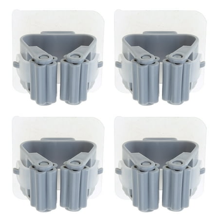 YIEMEEN 4-Pack Mop and Broom Holder Wall Mount Broom Grippers Holds Self Adhesive Hanger