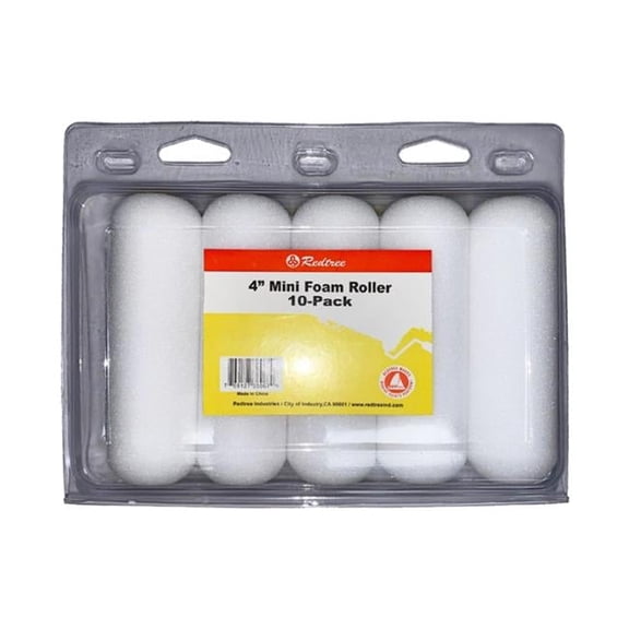 Redtree Industries 36067 Mini Foam Paint Roller Cover Refill - Pack of 10