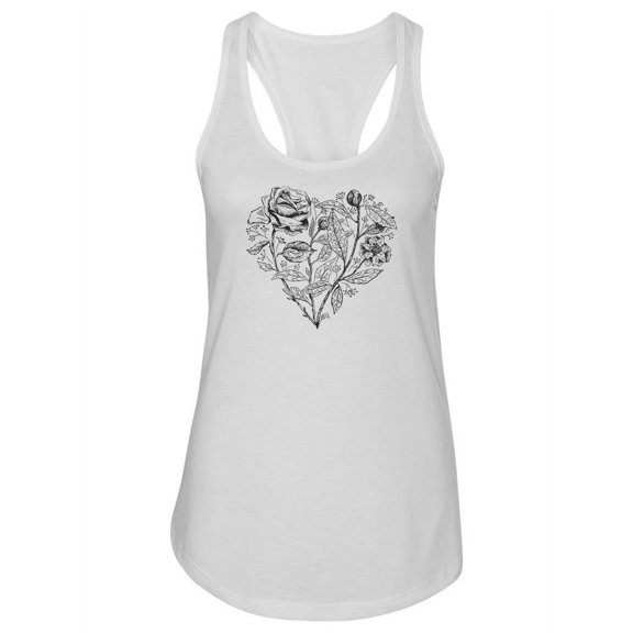 Flowers In Heart Shape Tank Women -Image by Shutterstock, Female XX-Large