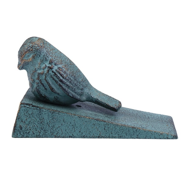 BRIGHTFUFU Tope de puerta de hierro fundido Topes de puerta rústicos decorativos Cuña práctica de tope de puerta