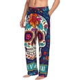 thumbnail image 6 of Sigee Dead Day Party print Men's Pajama Pants Lounge Sleep Bottoms with Elastic Waistband and Pockets-Large, 6 of 6
