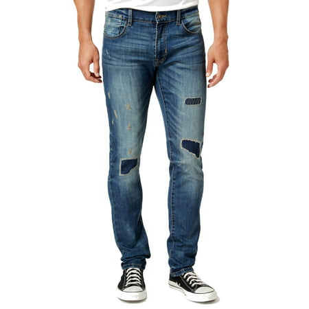 Mens 34X34 Slim Distressed Stretch Jeans 34 - Walmart.com