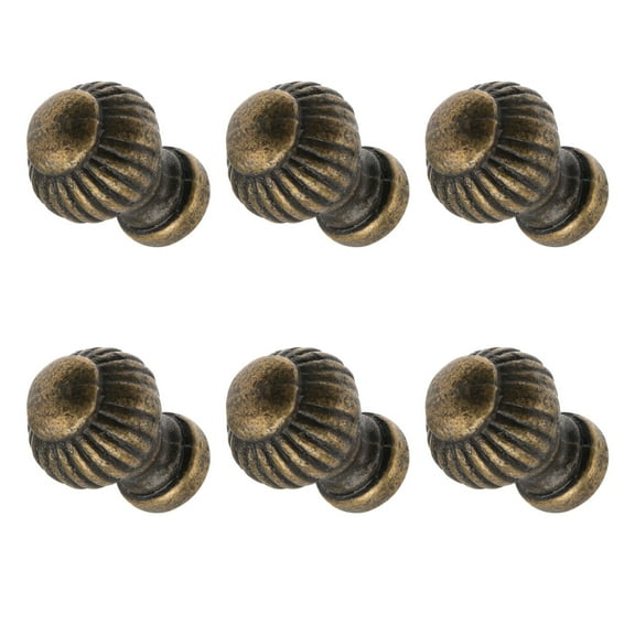 6PCS Antique Single Hole Pull Handle Household Drawer Cabinet Door Knob (Bronze)