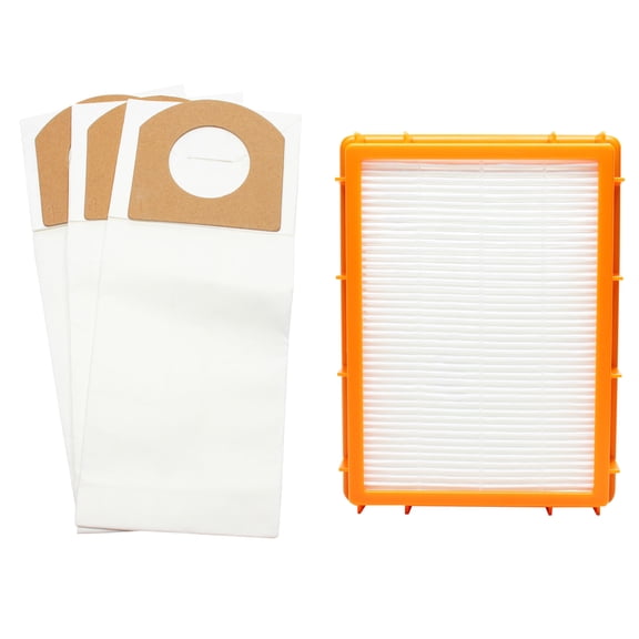 3 Replacement Eureka 4870DT Vacuum Bags & 1 HEPA Filter - Compatible Eureka Style RR Vacuum Bags & HF-2 Filter