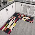thumbnail image 3 of Kitchen Rugs and Mats Non Skid Washable Black Geometric Kitchen Mat and Rug Set,Floor Cushion Waterproof Rug,Rubber Backed Area Rugs for Kitchen Laundry, 3 of 7