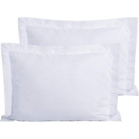 100% Egyptian Cotton Sateen Weave-Luxurious 600 Thread Count Pillow Shams | Set of 2 | Euro Size 26" x 26"(Inches) White Solid.