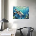 thumbnail image 3 of Awypu Sea Turtle Wall Art Turtle Pictures Wall Decor Inspirational Quotes Canvas Painting Print Ocean Artwork Modern Home Decor Framed for Living room Bedroom Bathroom, 3 of 4