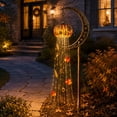 thumbnail image 2 of Landscape & Walkway Lights, Pumpkin Moon Blessing Garden Stake Light | Solar Halloween Maple Leaf Garden Stake Light, Hanging Jack-o'-Lantern Lantern for Garden, Patio, Walkway, Porch, 2 of 7